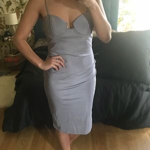 Rare London blue grey body con dress